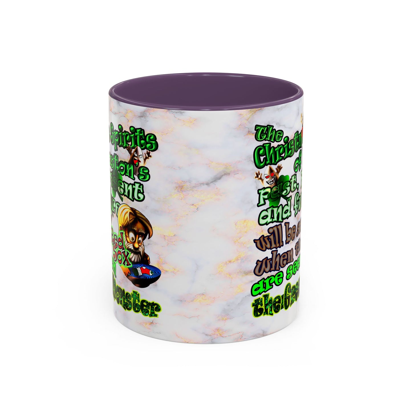 christmas spirits of boston - Accent Mug (white marble)