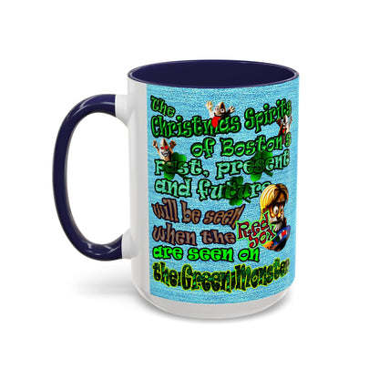 christmas spirits of boston - Accent Mug (faded blue)
