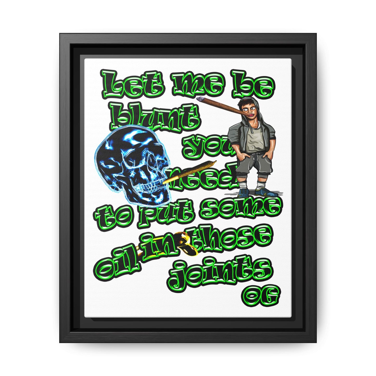 og - framed canvas art (white)