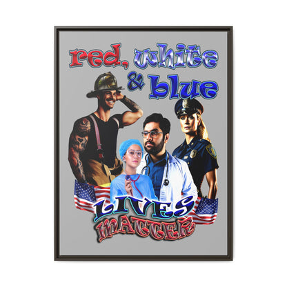 rw&b lives matter - framed canvas art (light grey)