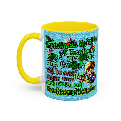 christmas spirits of boston - Accent Mug (faded blue)