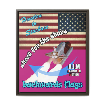 shoot for the stars - framed canvas art (pink)