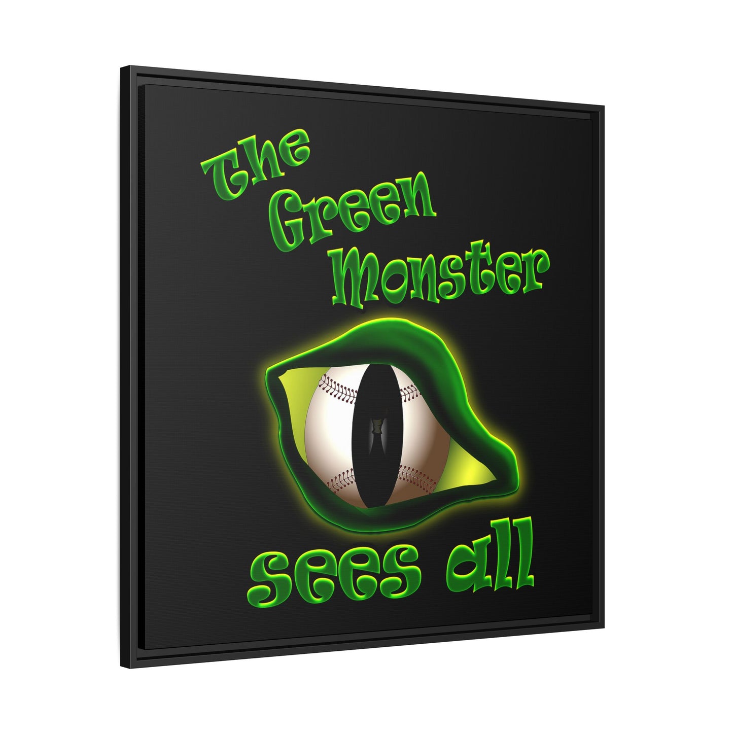 green monster - framed canvas art (black)