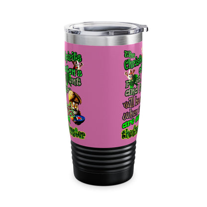 christmas spirits of boston - Ringneck Tumbler, 20oz (light pink)
