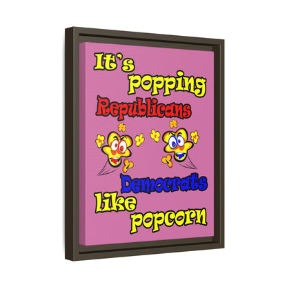 popping like popcorn - framed canvas art (light pink)