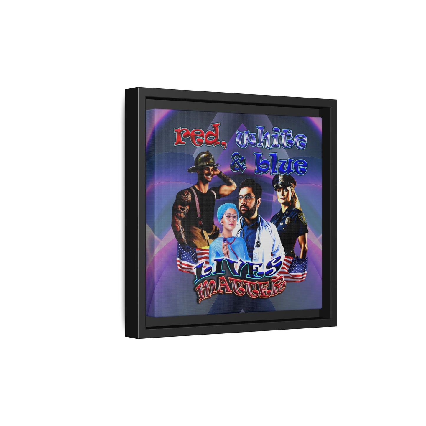 rw&b lives matter - framed canvas art (grey-pink wave)