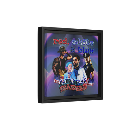 rw&b lives matter - framed canvas art (grey-pink wave)