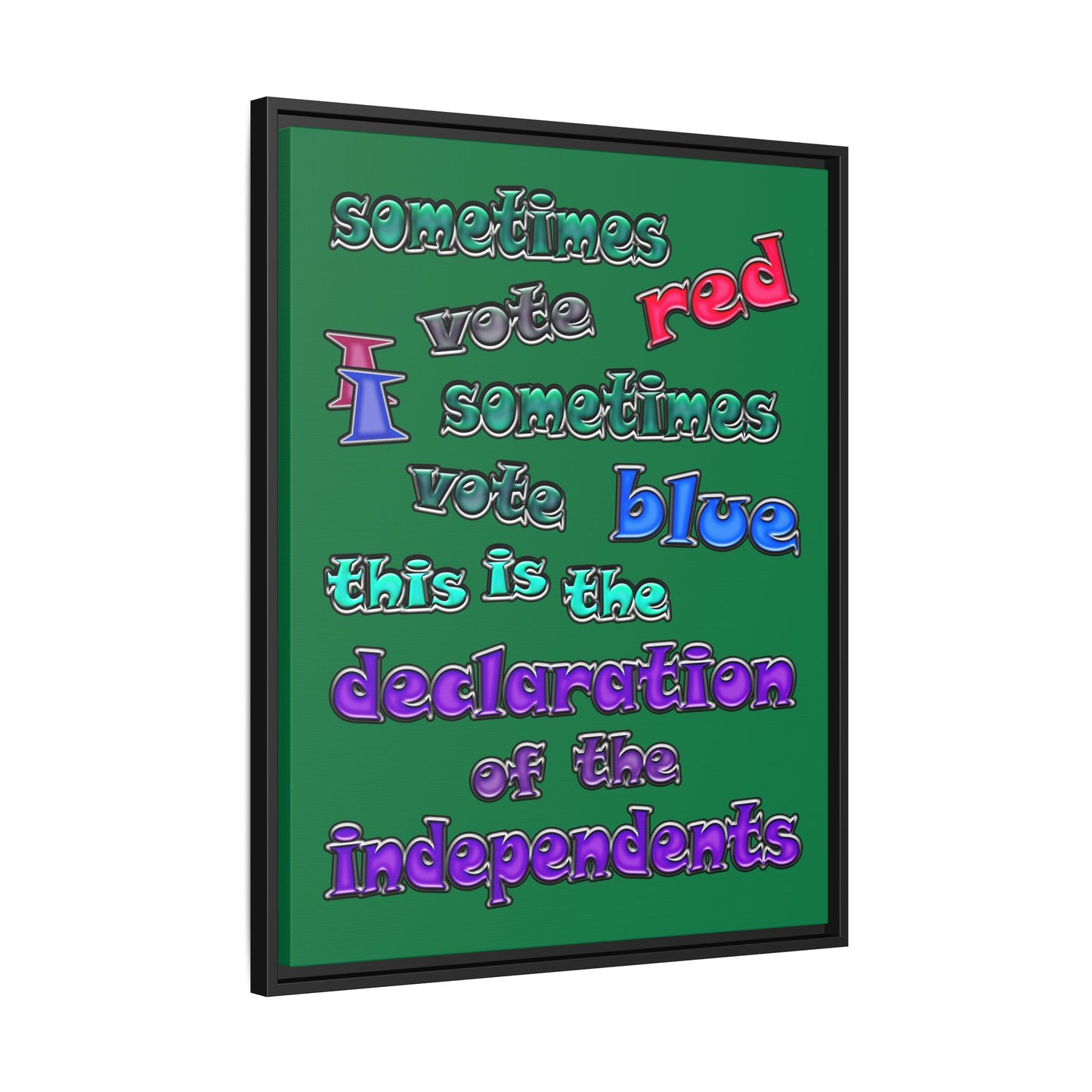 declaration of the independents - framed canvas art (dark green)
