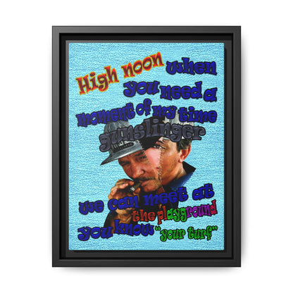 high noon - framed canvas art (faded blue)