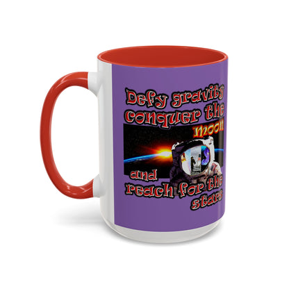 defy conquer reach - Accent Mug (light purple)