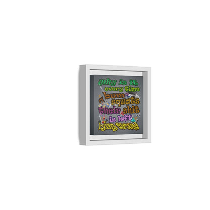 the bum's shit - framed canvas art (grey-light grey)