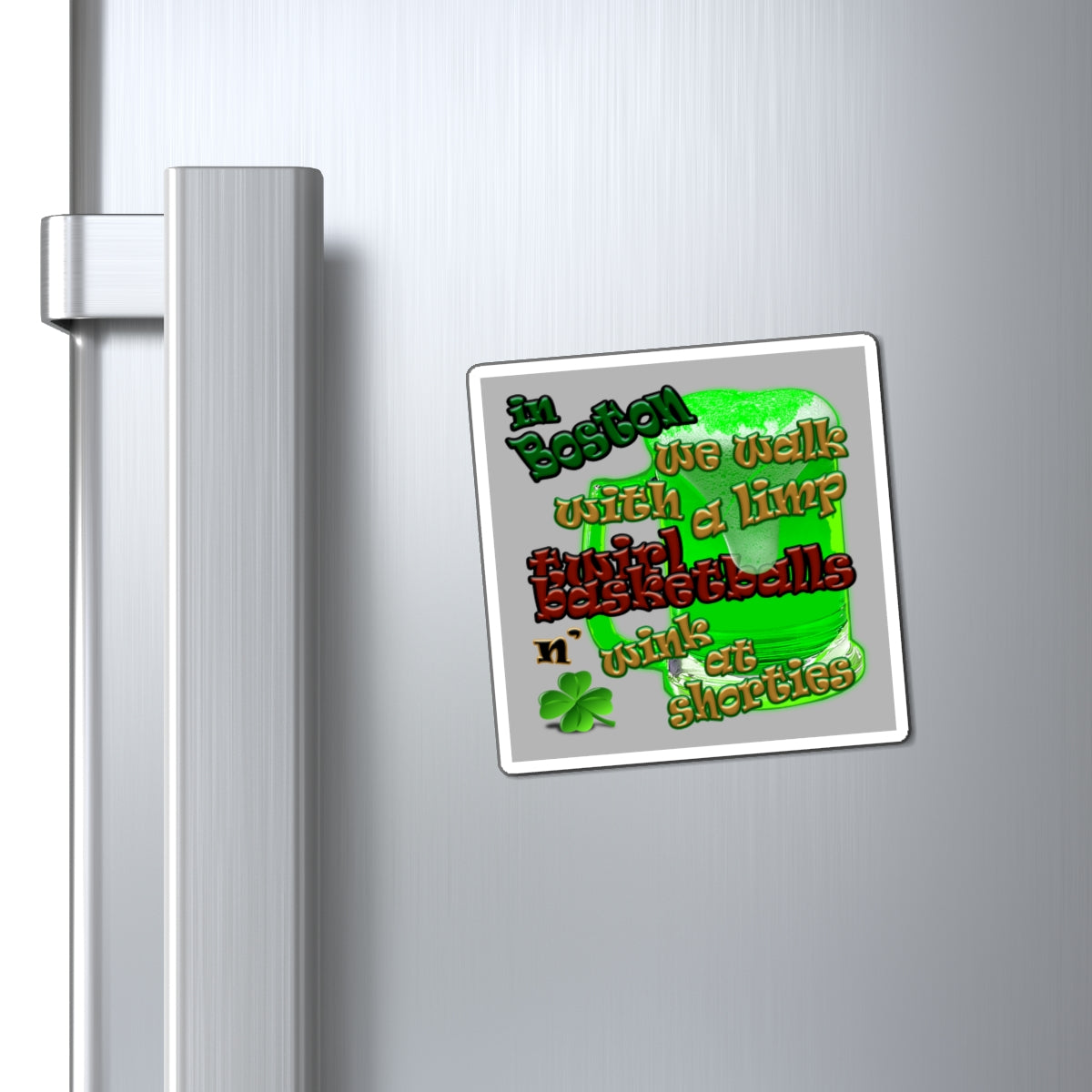celtics logo - Magnets - (light grey)
