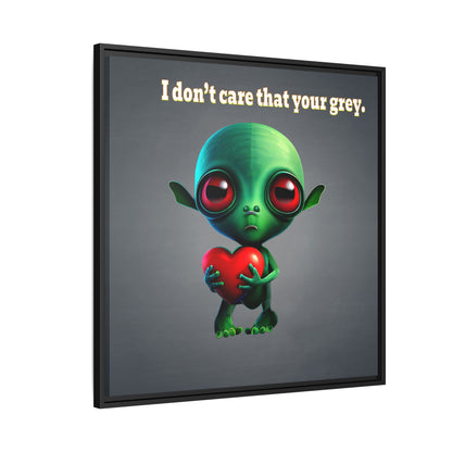 I don't care that your grey - framed canvas art (grey-light grey)