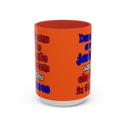 donkeys and elephants - Accent Mug (orange)