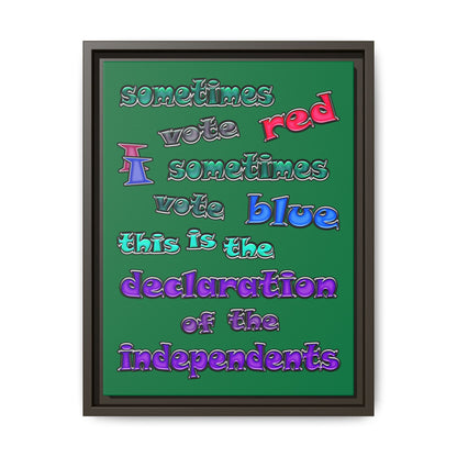 declaration of the independents - framed canvas art (dark green)