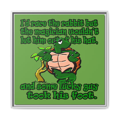turtle race - framed canvas art (green)