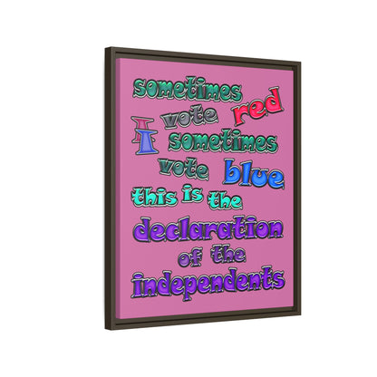 declaration of the independents - framed canvas art (light pink)