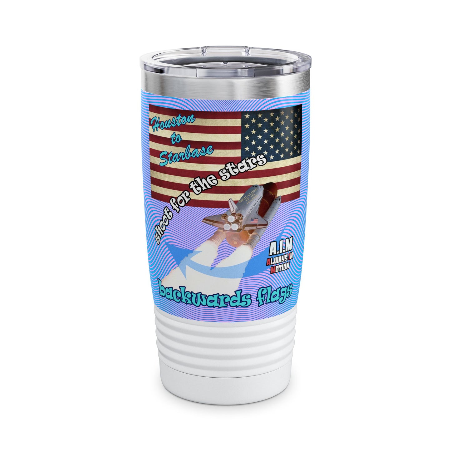 shoot for the stars - Ringneck Tumbler, 20oz (light blue-purple wave)
