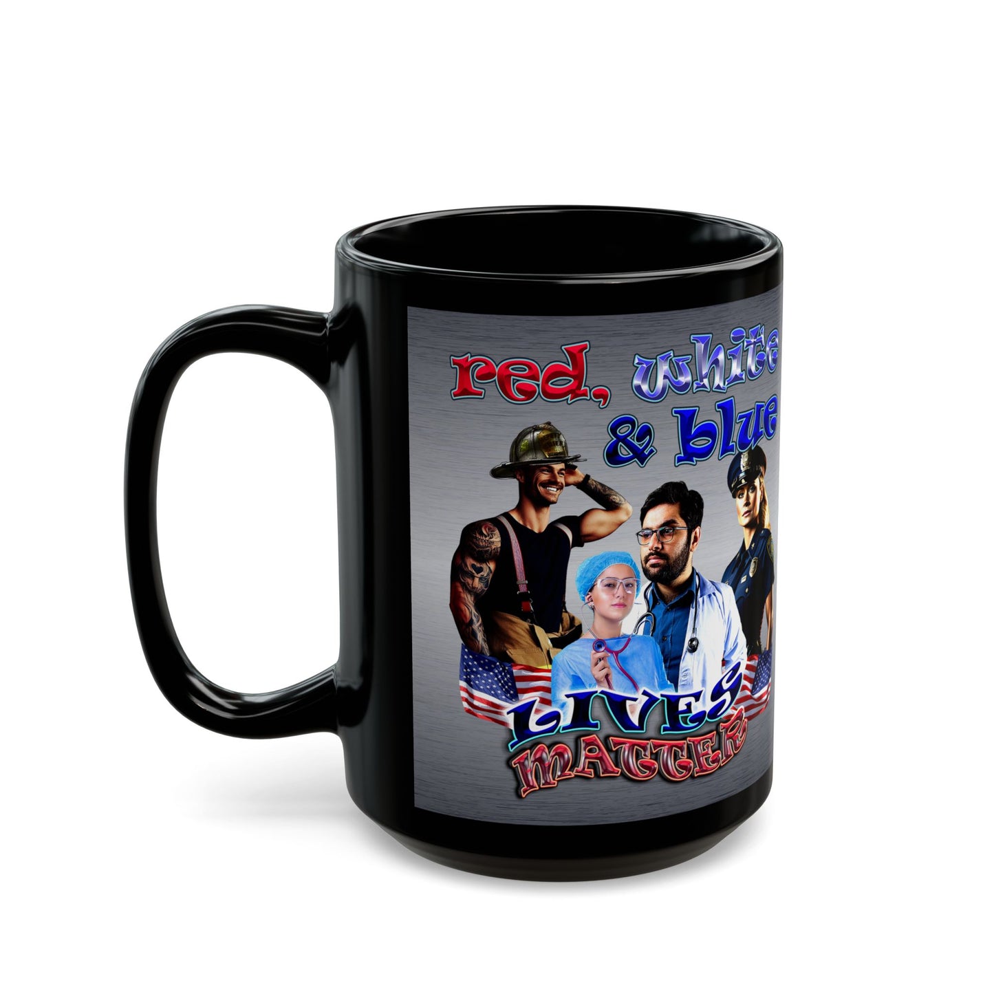 rw&b lives matter - Black Mug (brushed nickel)