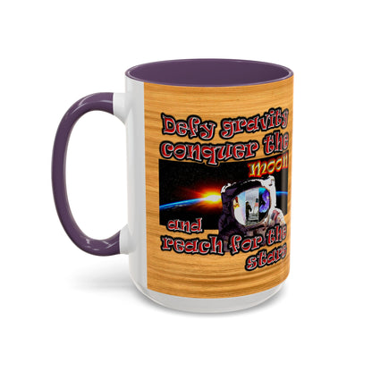defy conquer reach - Accent Mug (butterscotch wood finish)