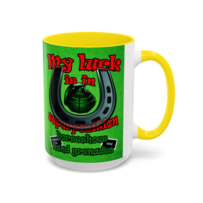 my luck - Accent Mug (green turf)