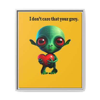 I don't care that your grey - framed canvas art (yellow)