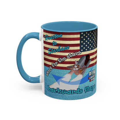 shoot for the stars - Accent Mug (faded blue)