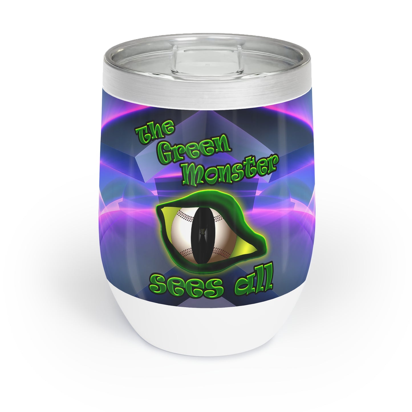 green monster - Chill Wine Tumbler (grey-pink wave)