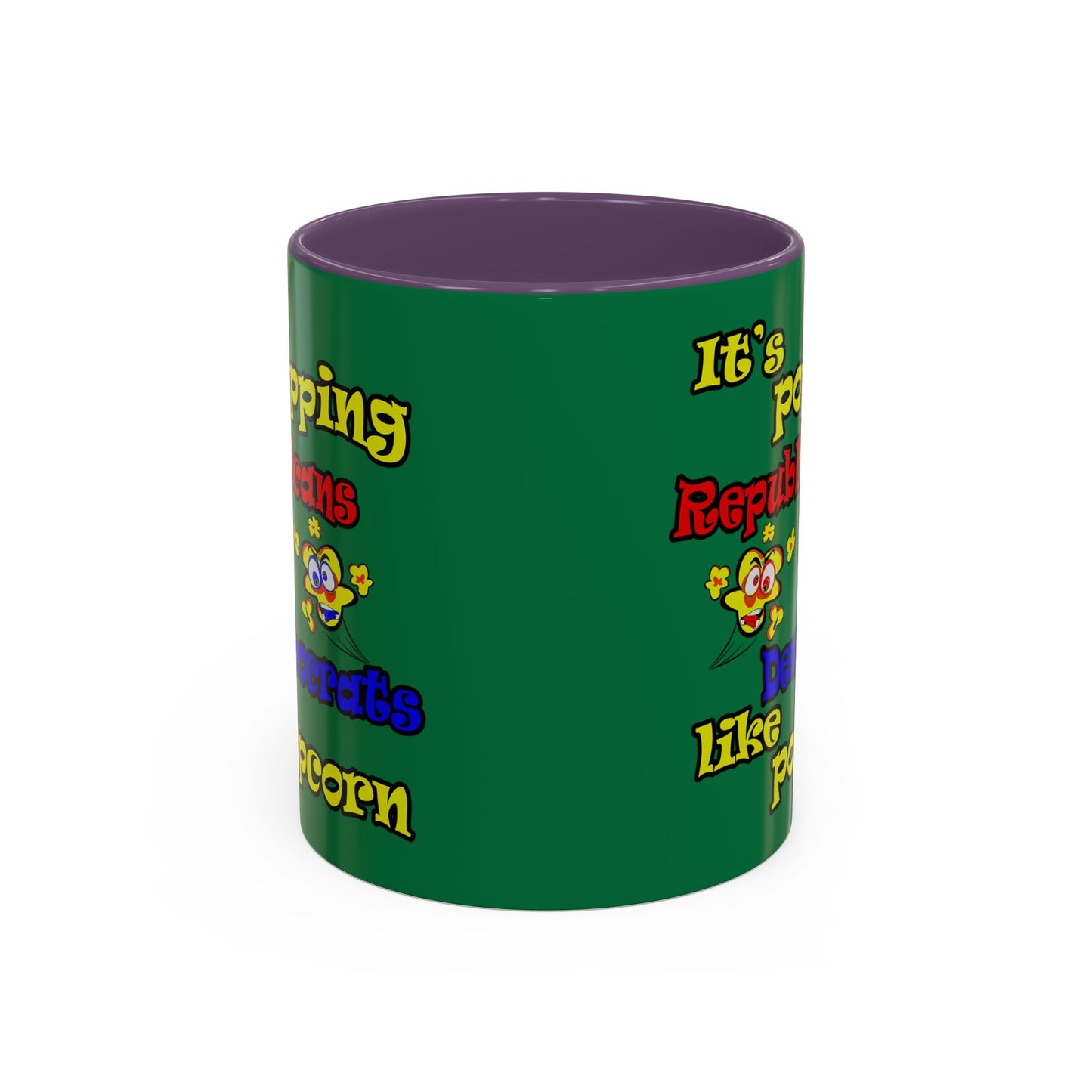 popping like popcorn - Accent Mug (dark green)