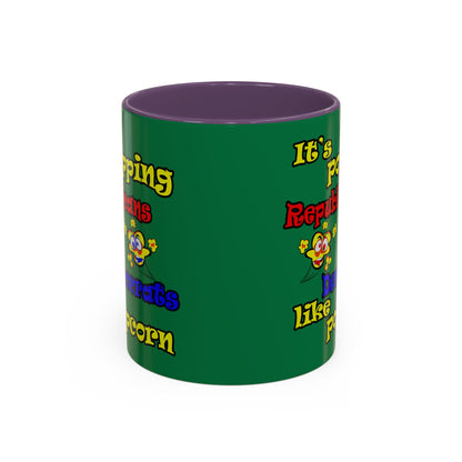 popping like popcorn - Accent Mug (dark green)