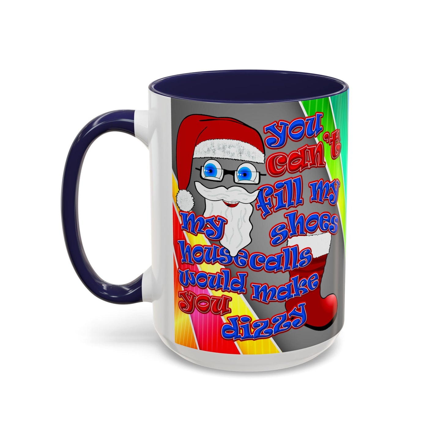 santa's shoes - Accent Mug (rainbow split)
