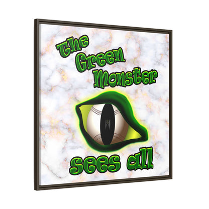 green monster - framed canvas art (white marble)