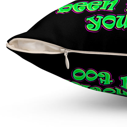 noticed you noticing - Spun Polyester Square Pillow - (black)