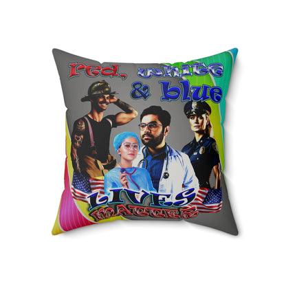 rw&b lives matter - Faux Suede Square Pillow - (rainbow split)