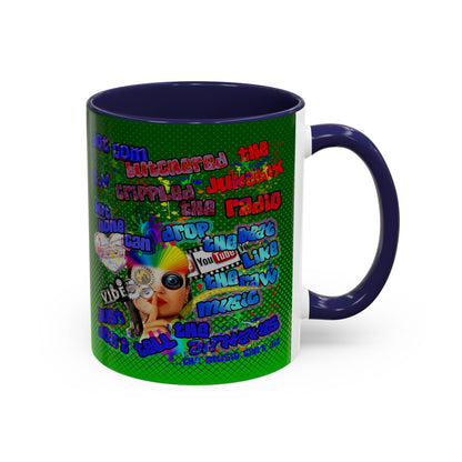 drop the beat - Accent Mug (logo green)