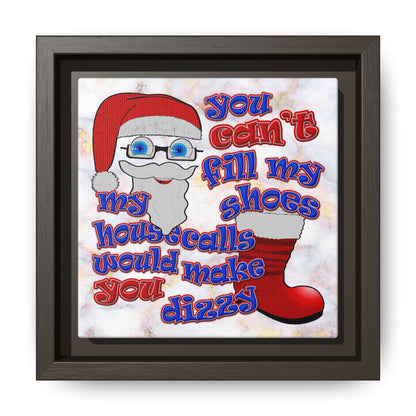 santa's shoes - framed canvas art (white marble)