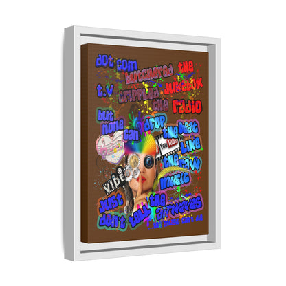 drop the beat - framed canvas art (brown)