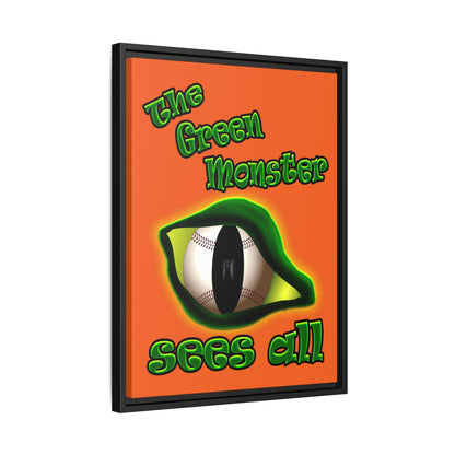 green monster - framed canvas art (orange)