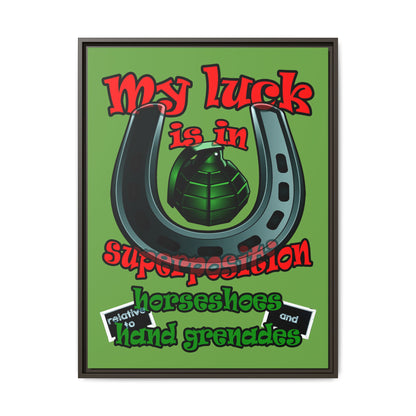 my luck - framed canvas art (green)