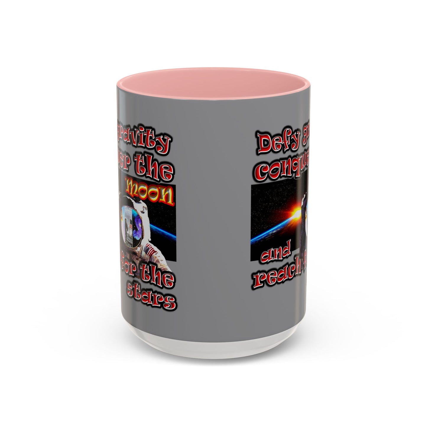 defy conquer reach - Accent Mug (grey)