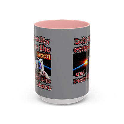 defy conquer reach - Accent Mug (grey)