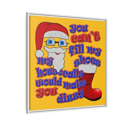 santa's shoes - framed canvas art (yellow)