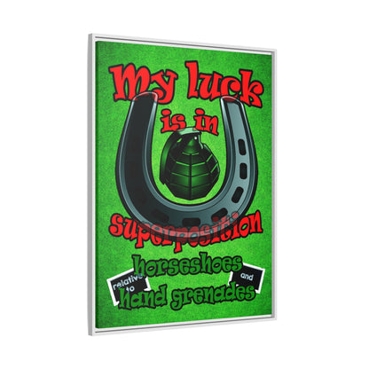 my luck - framed canvas art (green turf)
