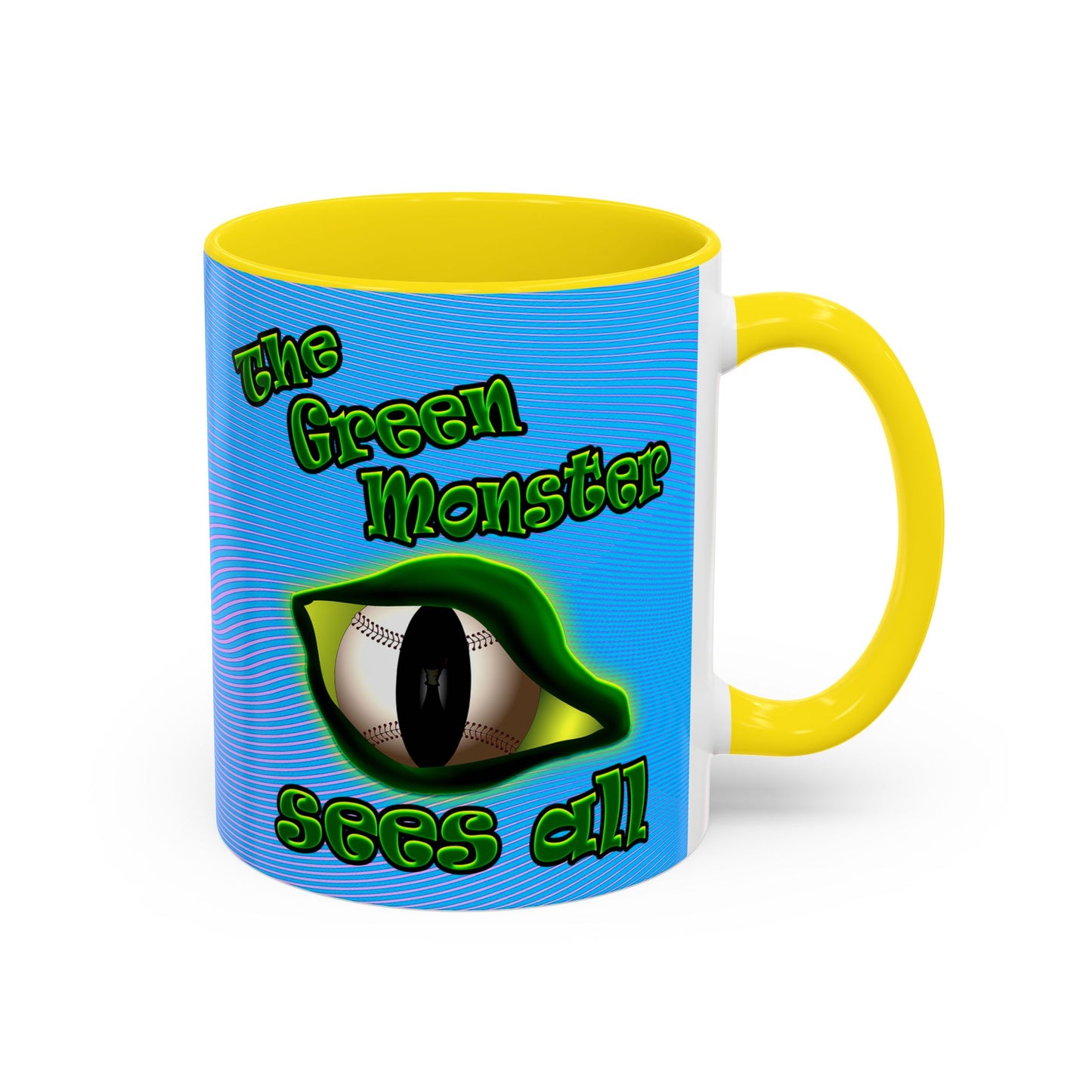 green monster - Accent Mug (light blue-purple wave)