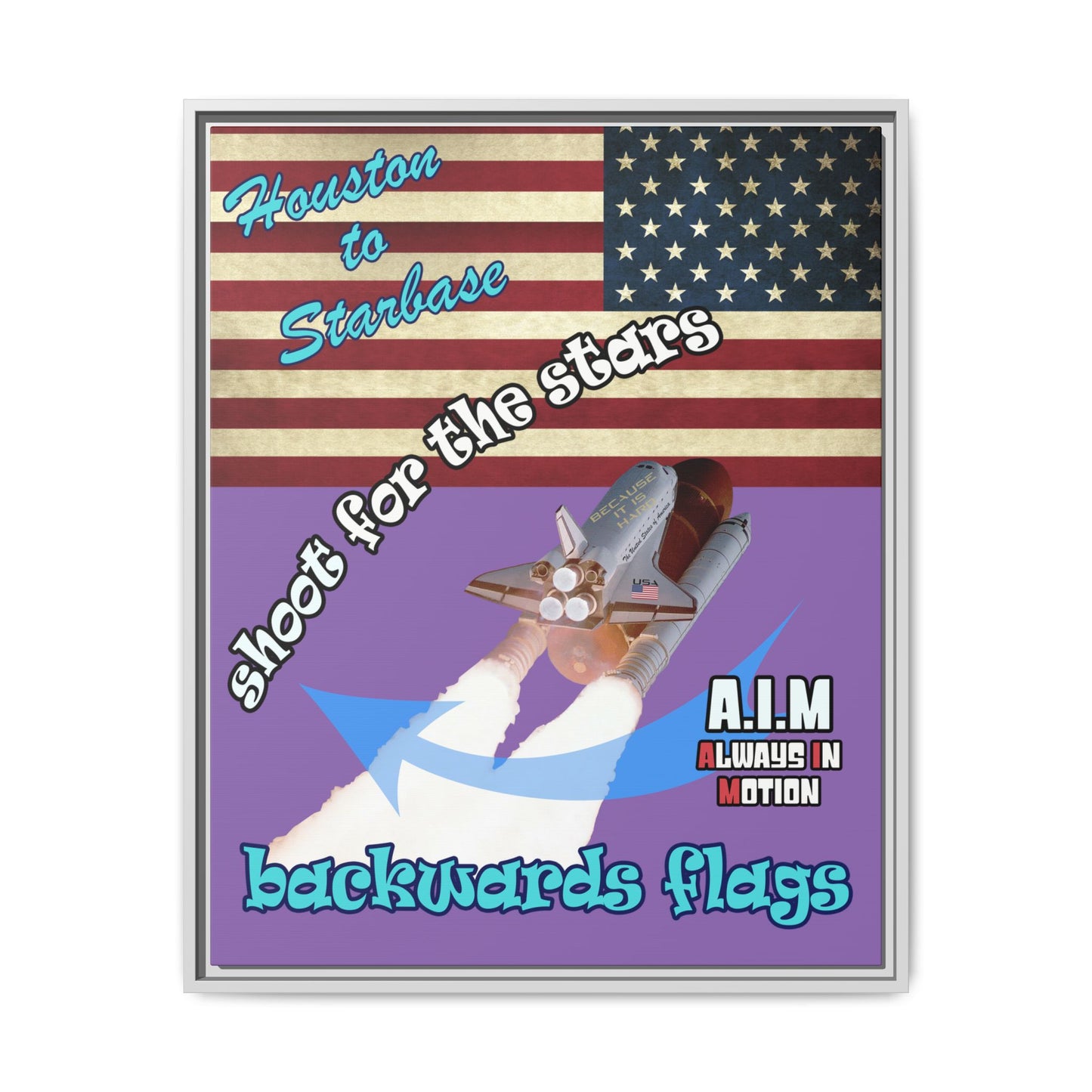 shoot for the stars - framed canvas art (light purple)