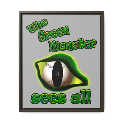 green monster - framed canvas art (light grey)