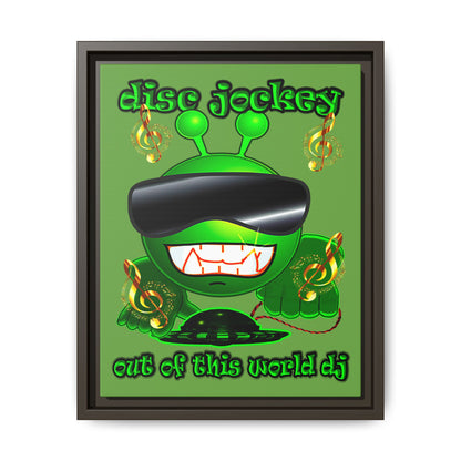 disc jockey - framed canvas art (green)