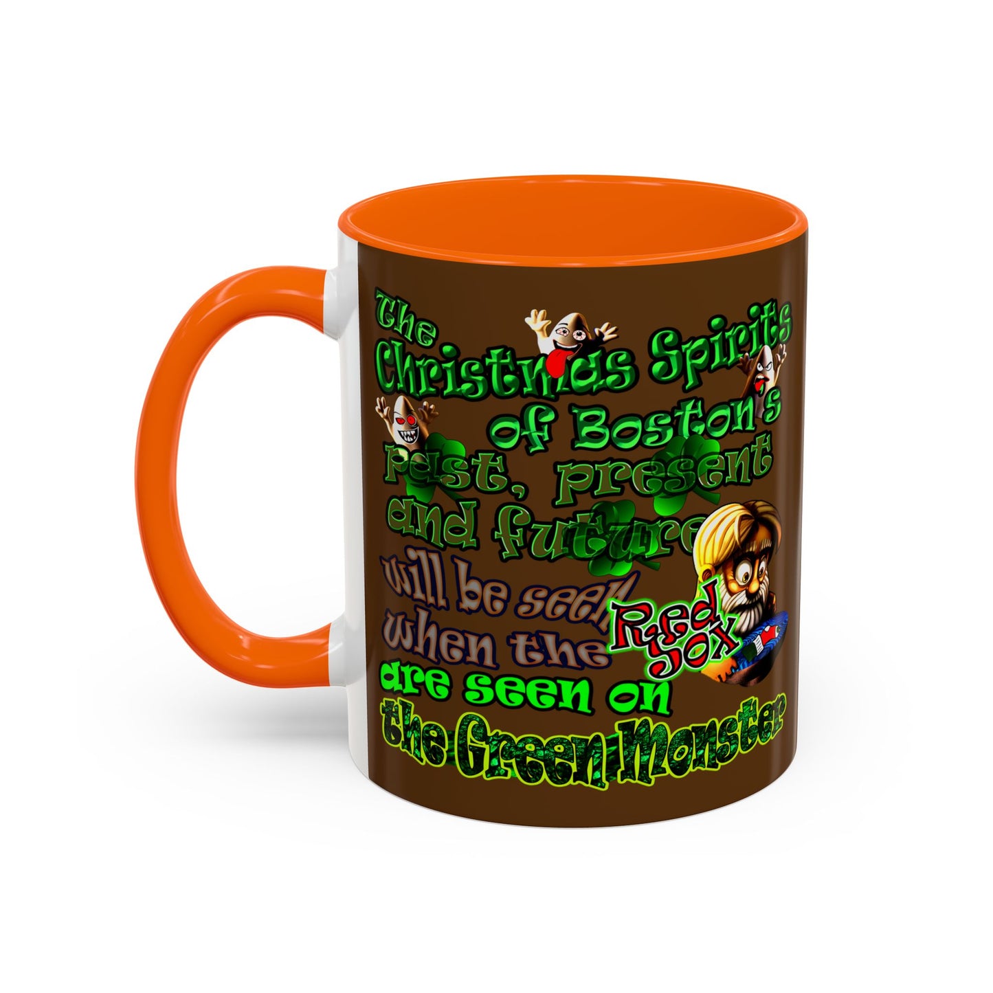 christmas spirits of boston - Accent Mug (brown)