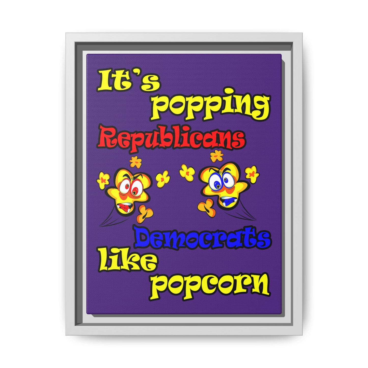 popping like popcorn - framed canvas art (purple)