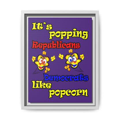 popping like popcorn - framed canvas art (purple)